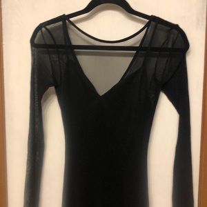 Black midi length dress